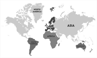 Political world map vector-06,  world map, modern world map graphic, Countries Silhouettes Stock Illustrations, Vectors
