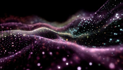 Obraz premium Abstract digital wave design with glowing particles.