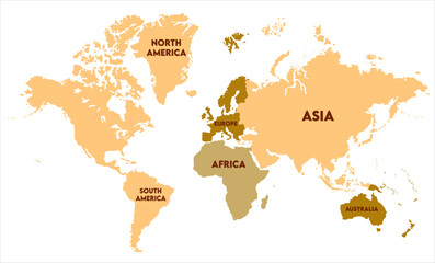 Vector global map-10,  world map, modern world map graphic, Countries Silhouettes Stock Illustrations, Vectors