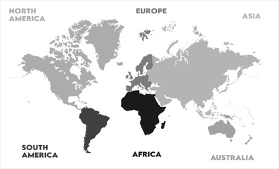 Naklejka premium Vector map-06, world map, modern world map graphic, Countries Silhouettes Stock Illustrations, Vectors