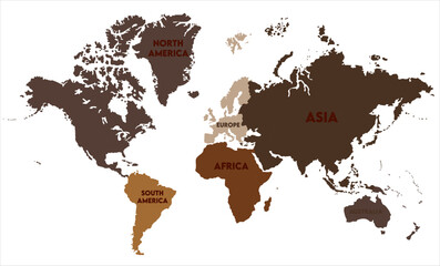 Obraz premium World map vector-03, world map, modern world map graphic, Countries Silhouettes Stock Illustrations, Vectors