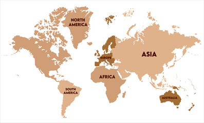 Obraz premium World map vector-10, world map, modern world map graphic, Countries Silhouettes Stock Illustrations, Vectors
