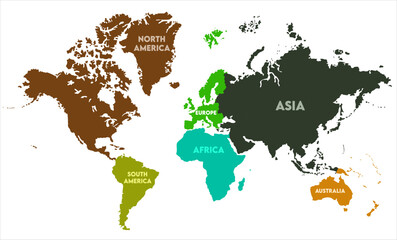 Fototapeta premium World map-01, world map, modern world map graphic, Countries Silhouettes Stock Illustrations, Vectors