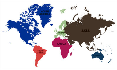 Obraz premium World map-03, world map, modern world map graphic, Countries Silhouettes Stock Illustrations, Vectors