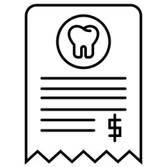 Dental invoice outline icon