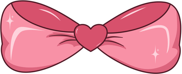 Elegant Pink Ribbon Bow Illustration, Pink Ribbon Bow for Decoration
