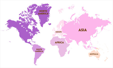 Naklejka premium World map-15, world map, modern world map graphic, Countries Silhouettes Stock Illustrations, Vectors