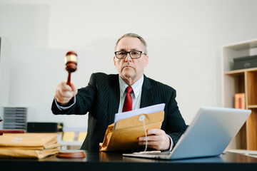 Professional male lawyers consulting on legal cases in a modern office. Perfect for law, business, justice, legal advice