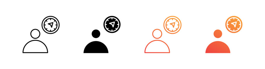 Direction Multiple Style Icon Set 