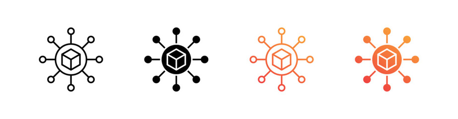 Distribution Multiple Style Icon Set 