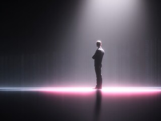 Fototapeta premium Businessman in spotlight