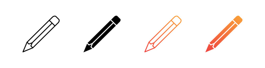 Pencil Multiple Style Icon Set 