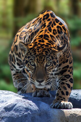 Jaguar (Panthera onca) in the colombian jungle