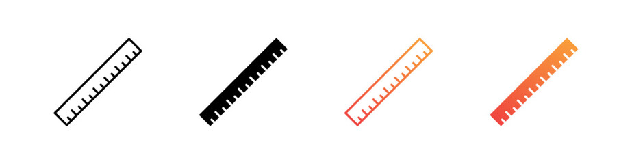 Ruler Multiple Style Icon Set 