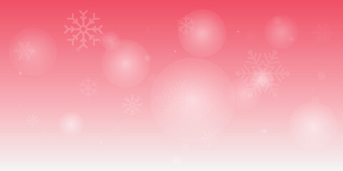 Winter background, snowflakes on a beautiful background, Christmas background for cards, snowfall. Snowy nature landscape, winter with gradient red