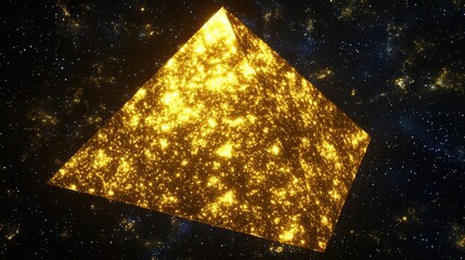 Glowing Pyramid Structure in Cosmic Space with Stars and Nebulae