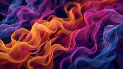 Vibrant abstract ribbons of flowing light in bold colors, showcasing fluid motion against a dark backdrop, evoking creativity and digital artistry.