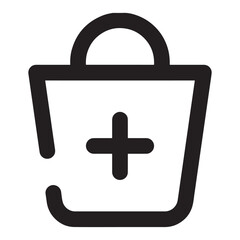Obraz premium Add to Basket Icon – Shopping Cart with Plus Symbol