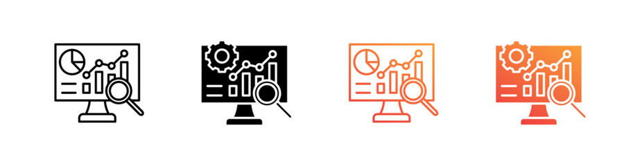 Data Analytics Multiple Style Icon Set 