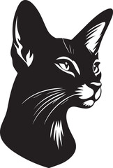 cat head vector, cat head vector illustration, cat head silhouette vector isolated on white background