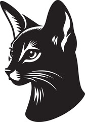 Obraz premium cat head vector, cat head vector illustration, cat head silhouette vector isolated on white background