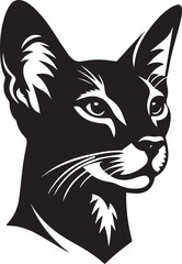 cat head vector, cat head vector illustration, cat head silhouette vector isolated on white background