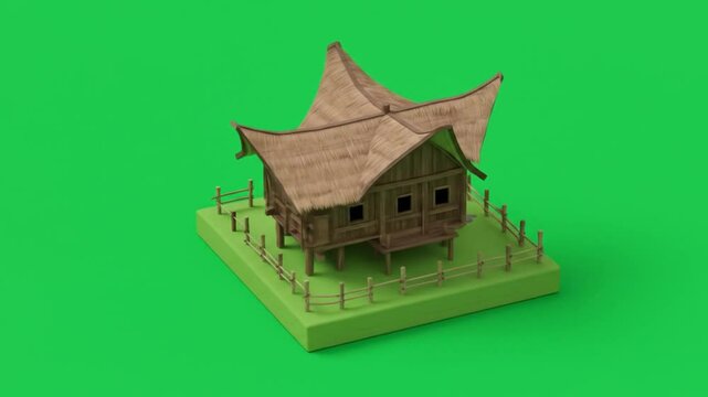 Small traditional house model illustration