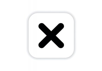 Obraz premium Cross mark in square button