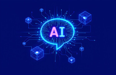 Obraz premium AI Technology Concept Diagram
