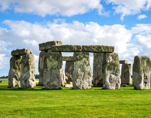 Ancient stone circle under a cloudy sky