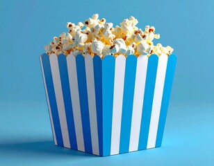 Popcorn box snack movie theater blue background treat