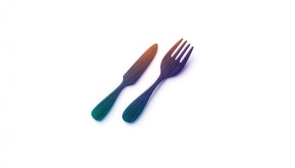Colorful knife and fork