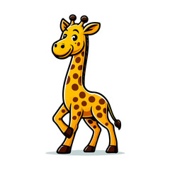 Fototapeta premium Adorable Cartoon Giraffe Illustration: A cheerful, friendly giraffe, perfect for kids' books, greeting cards, and more!