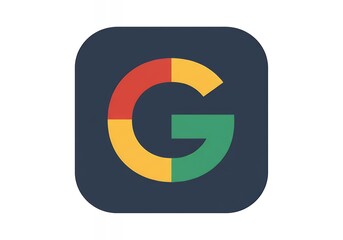 Google &ldquo;G&rdquo; Logo Icon on Dark Background &ndash; Multicolor Alphabet Symbol for Search Engine and Technology