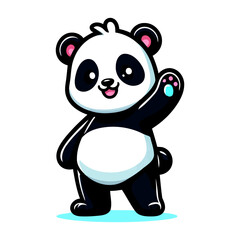 Fototapeta premium Adorable Panda Cartoon Character: Happy, Friendly, and Playful Animal Illustration