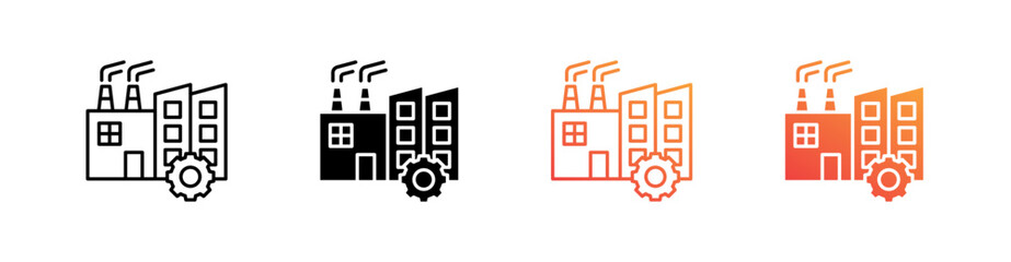 Manufacturing Multiple Style Icon Set 