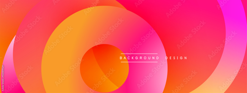 Poster Abstract fluid shapes, vibrant gradients. Orange, pink, yellow hues blend seamlessly creating dynamic visual flow. Modern design element.