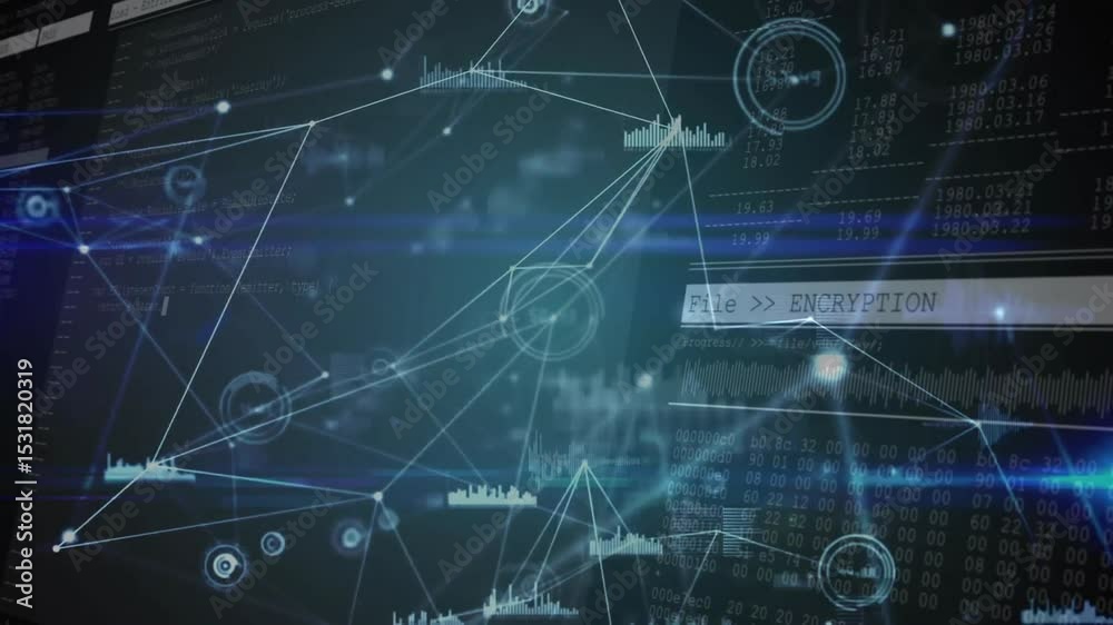 Poster Opening code backdrop initiating network pulsing, reshaping while visualizing encryption data flow