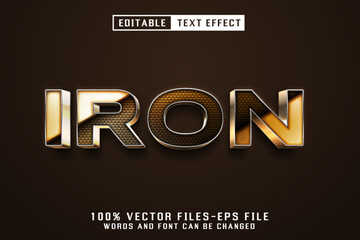 Iron 3d Realistic Text Effect Premium Vectors	
