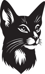 Fototapeta premium cat head vector, cat head vector illustration, cat head silhouette vector isolated on white background