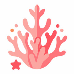Pink coral reef illustration for ocean designs