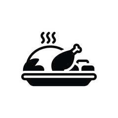 Black solid icon for  meat