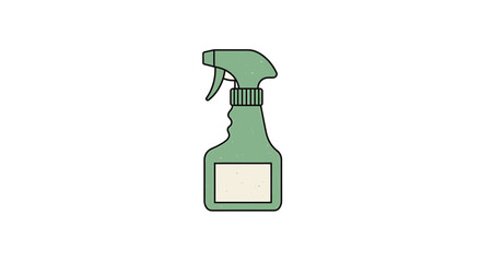 Vector SVG Illustration of Spray Bottle Icon in Flat Design Style Green Color Minimalist Graphic