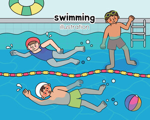 일러스트,수영,수영장,여름,swim,swimming,스포츠,비치볼,물놀이,방학,여름방학,물안경,워터파크,summer,시즌,바캉스,튜브,배영,자유형,수상종목,올림픽,수영대회,수영교실,수영수업,수영강습,어린이,학생,청소년,키즈,kids,물,다이빙,수영복,수모,물장구,물방울,레저,체육,체육시간,경쟁,아이,활동,소년,소녀,수영선수