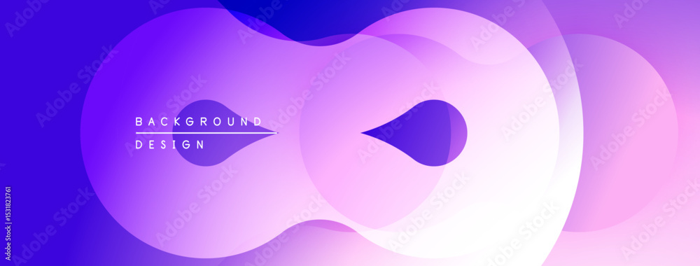 Poster abstract purple background. overlapping shapes create flowing design. gradient colors suggest depth,