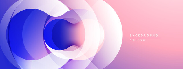 Abstract flowing shapes, vibrant pinks, blues create dynamic gradient background. Modern design, smooth transitions visible.