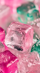 digital technology pink and green ice illustration poster background