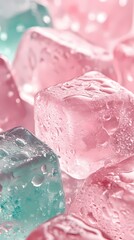 digital technology pink and green ice illustration poster background