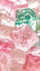 digital technology pink and green ice illustration poster background