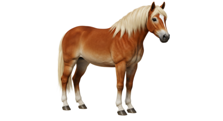 Chestnut Horse with Flaxen Mane and Forelock Standing Profile